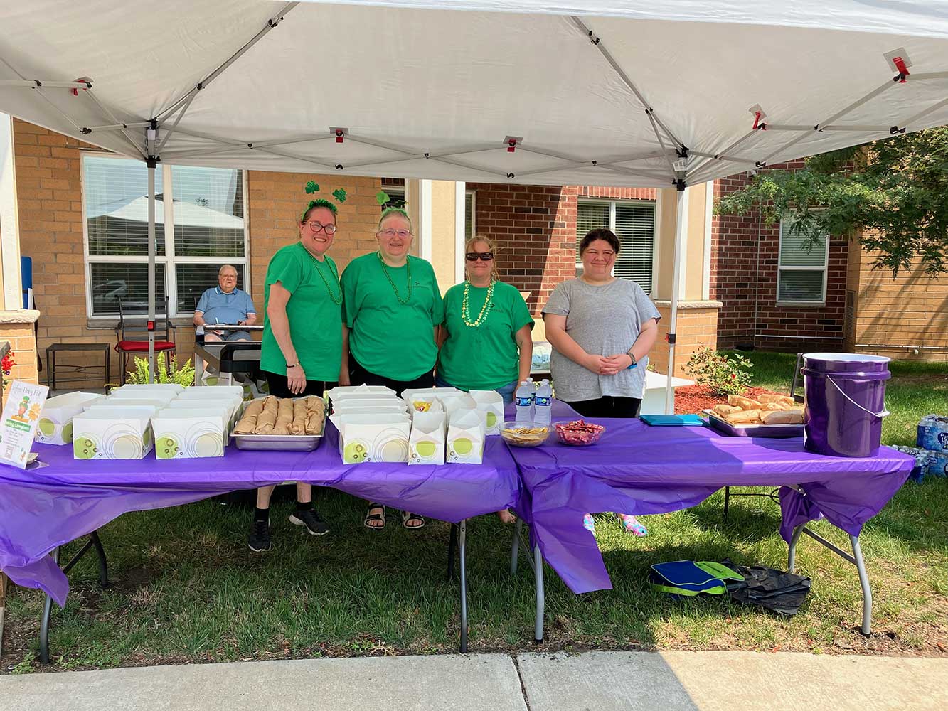 Leprechaun Days, outdoor treat and snack distribution team